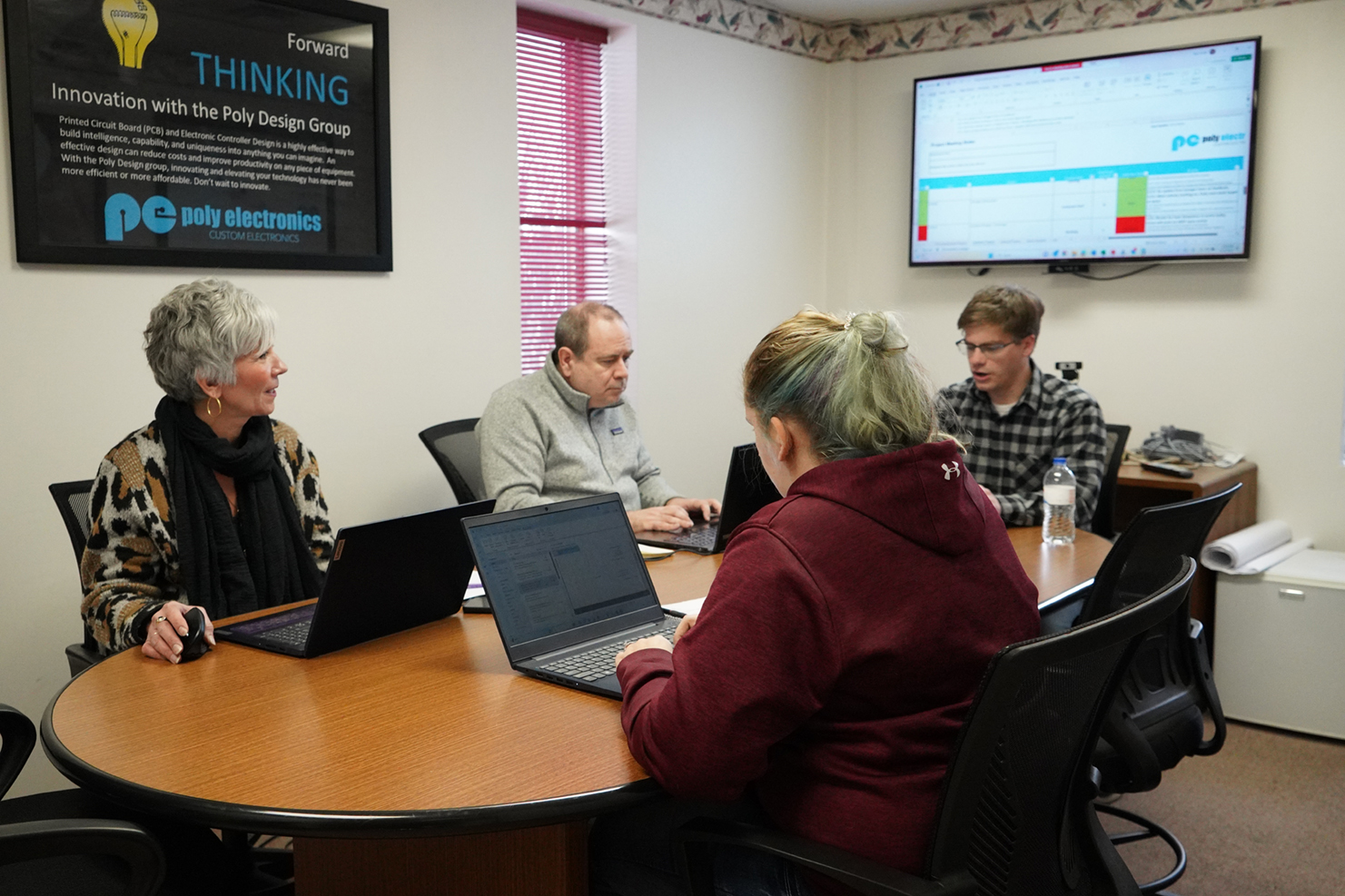 Project Team discussing point by point notes with customer