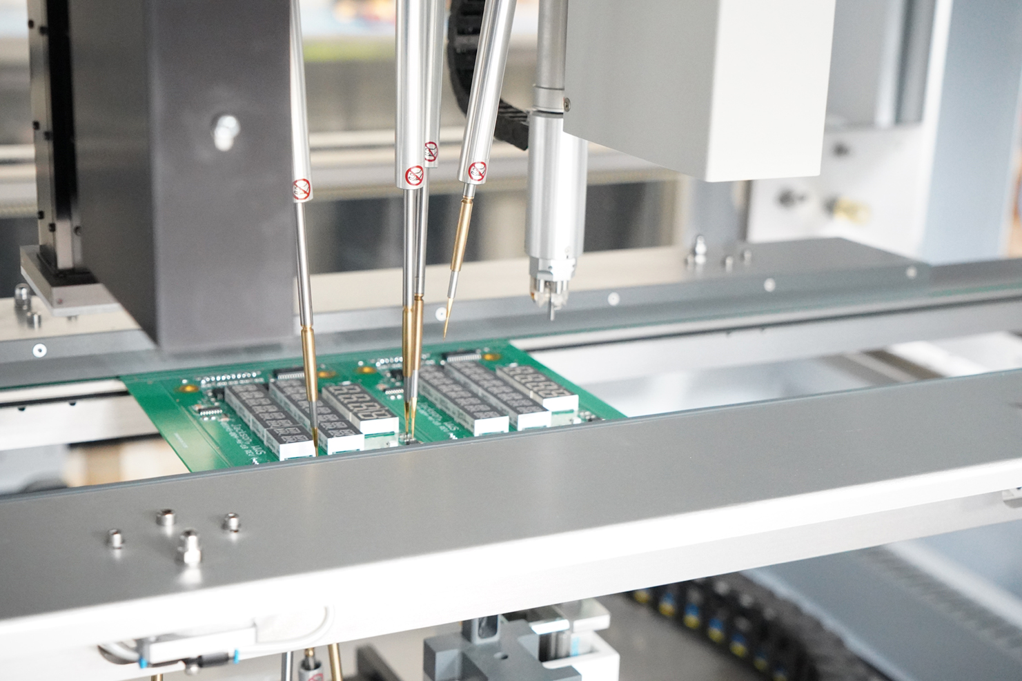 Flying Probe test being performed on PDB board