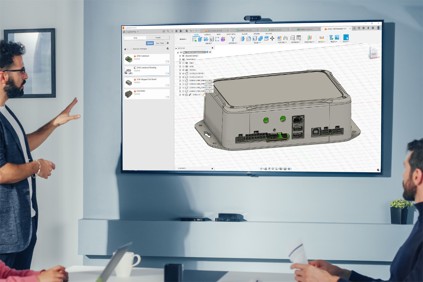 Box build rendering on presentation screen