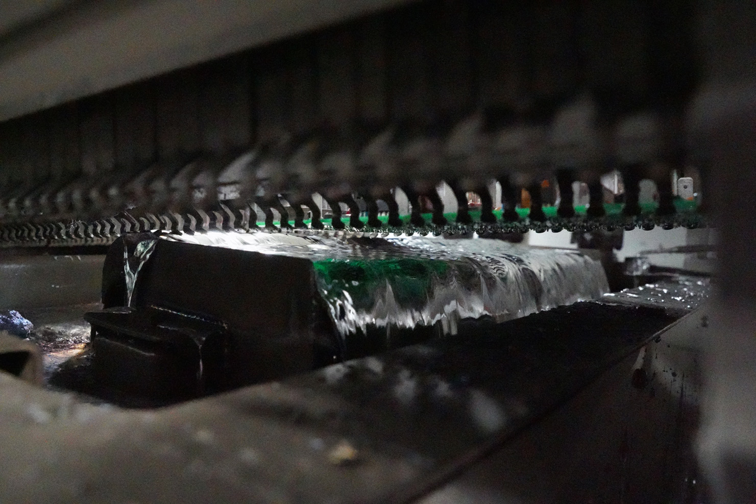 Molten Solder flowing onto PCB Board